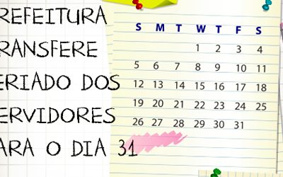 Bornier transfere feriado dos servidores para o dia 31