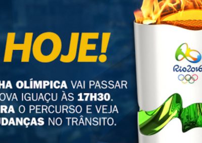Tocha Olímpica chega hoje à tarde em Nova Iguaçu