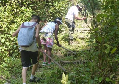 Prefeitura e alunos da Universidade Rural realizam mutirão de recuperação de trilha do Parque Municipal