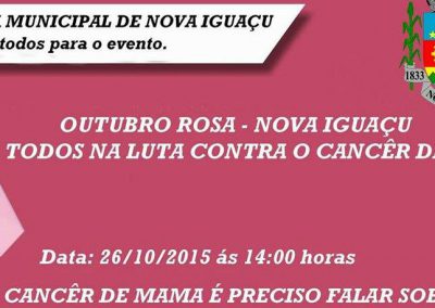 Nova Iguaçu comemora Outubro Rosa com palestras em combate ao câncer de mama