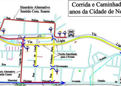 Prefeitura interdita trechos da Via Light durante evento ‘Corrida e Caminhada dos 183 anos de Nova Iguaçu