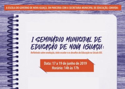 Seminário irá debater a educação pública em Nova Iguaçu