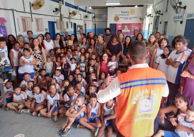 Alunos de escola de Nova Iguaçu participam de exercício simulado da Defesa Civil