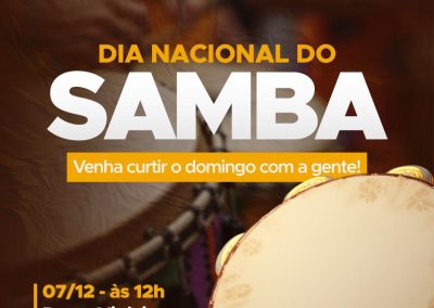 Dia Nacional do Samba será celebrado em grande festa em Nova Iguaçu neste domingo